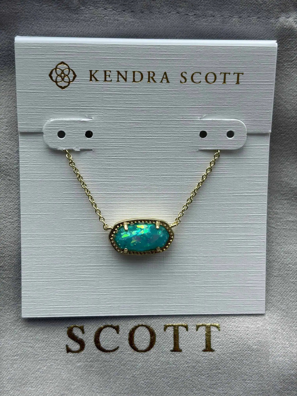 Kendra Scott pendant necklace, bi-color glass/green